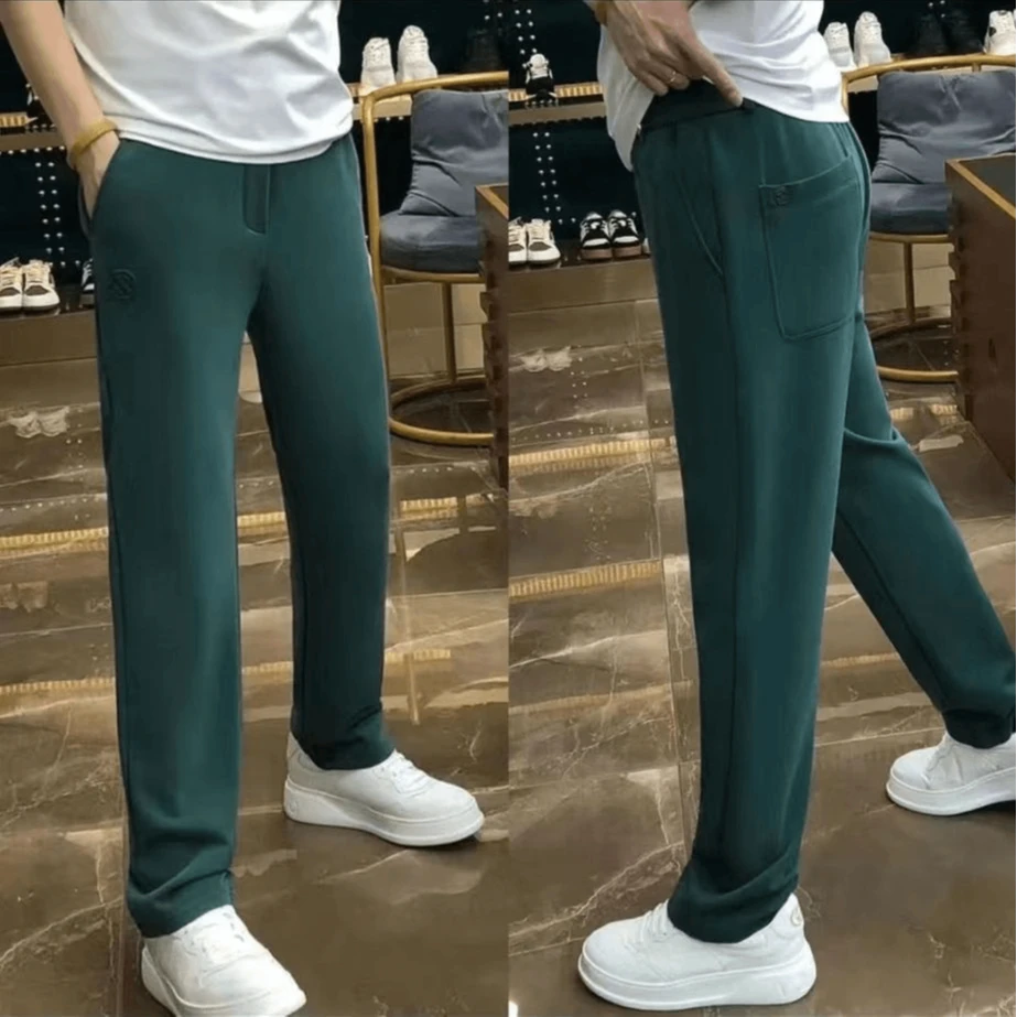 秋季薄款男士百搭舒适新款时尚修身直筒裤高档潮流运动休闲裤欧货