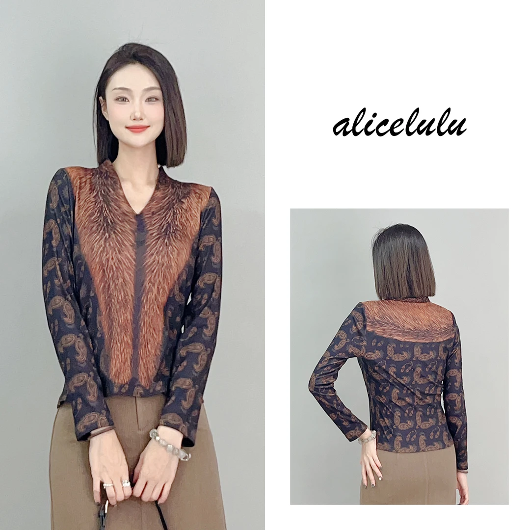 5 ALICE “黄金万两”衬衫 3D印花 弹力显瘦 S2140812W