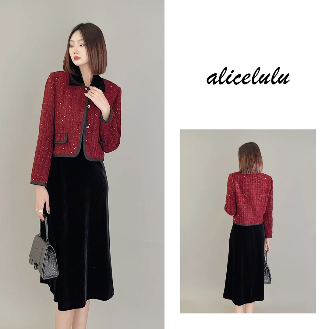5 ALICE “庆典女王”连衣裙 丝绒层次 璀璨香风 S2140408W