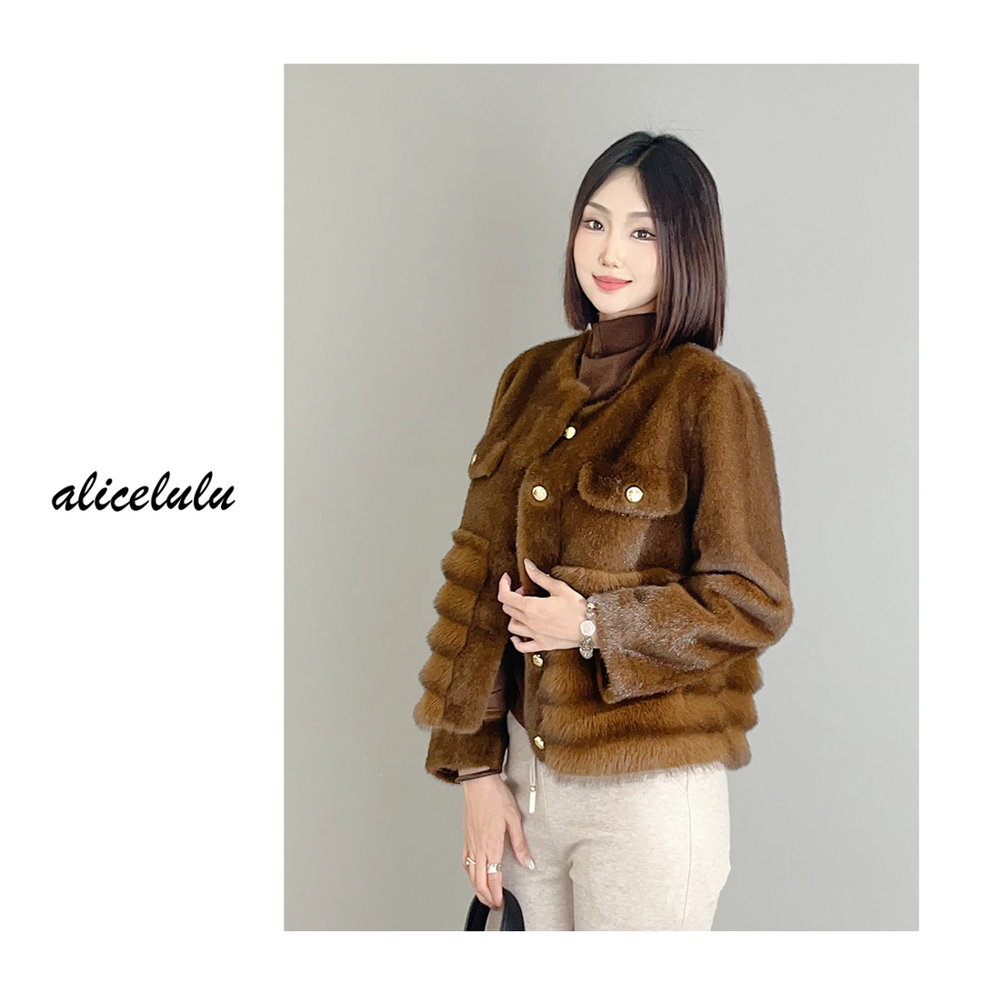 4 ALICE “沪上名媛”绒毛外套 水波光泽 华贵柔顺 S2139958Tr