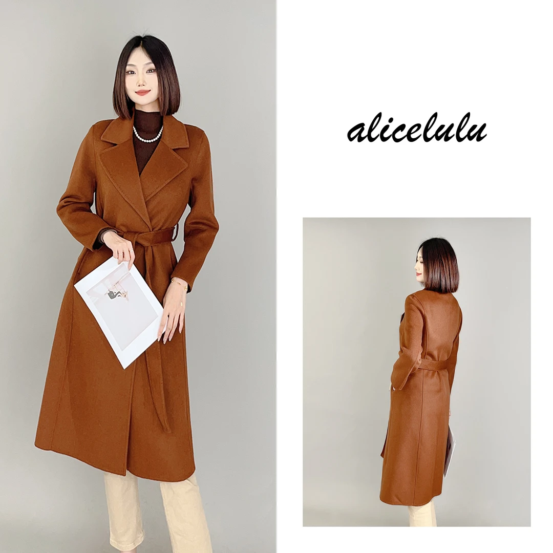 5 ALICE “一见棕情”毛呢大衣 柔糯羊毛 优雅绑带 S2140008Tr