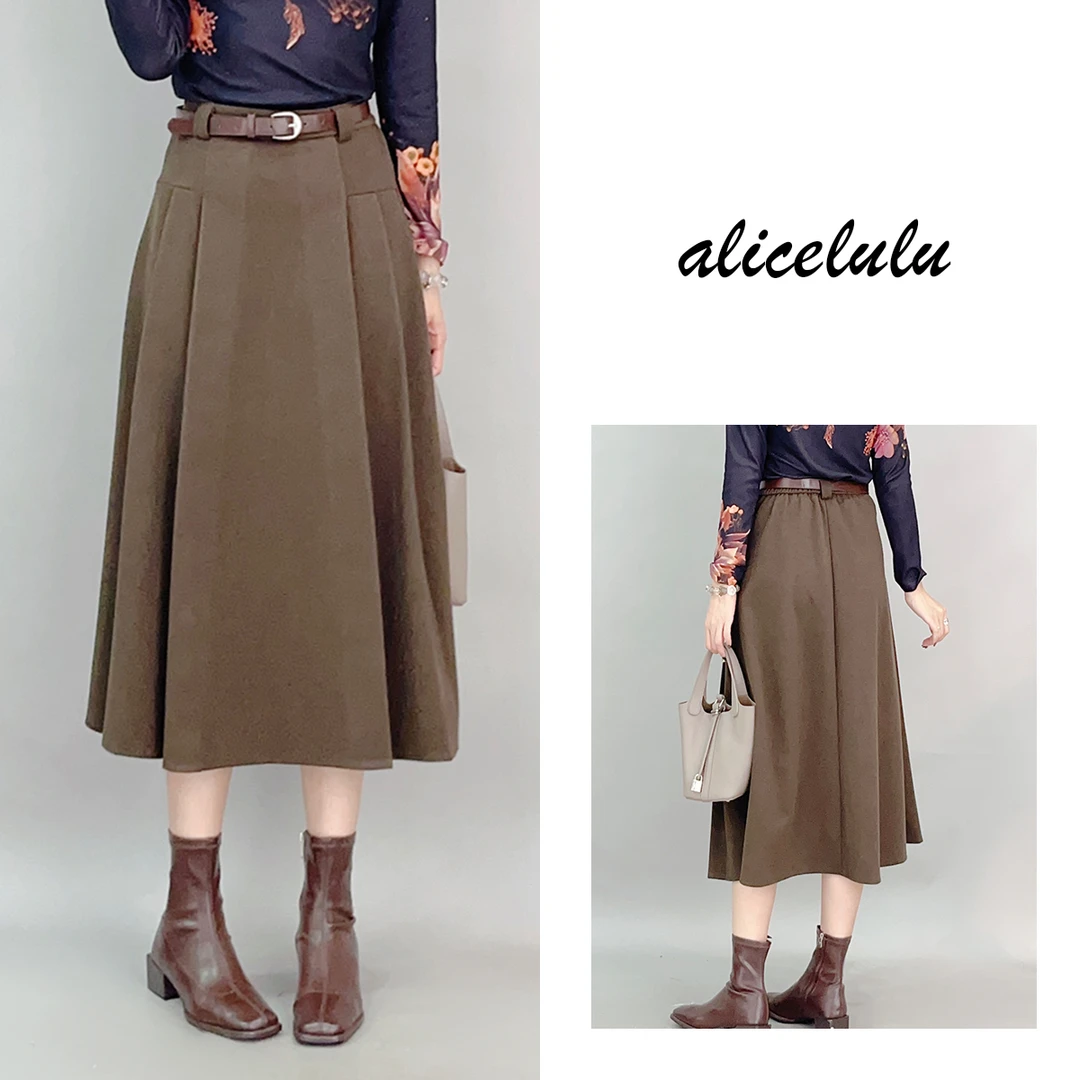 5 ALICE “职场女主”半身裙 优雅藏肉 皮质腰带 S621938K