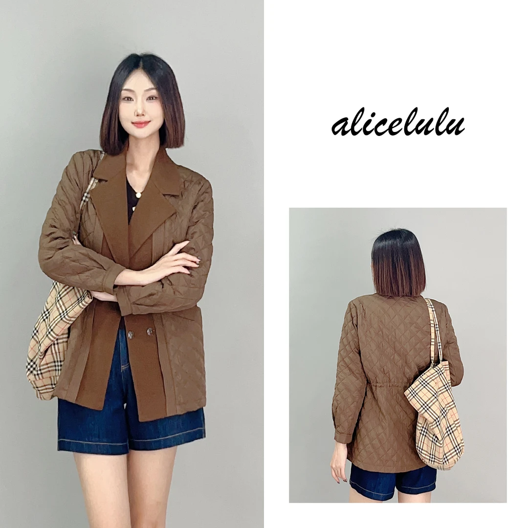1 ALICE “温暖双拼”短外套 菱格夹棉 西式翻领 S1034606J