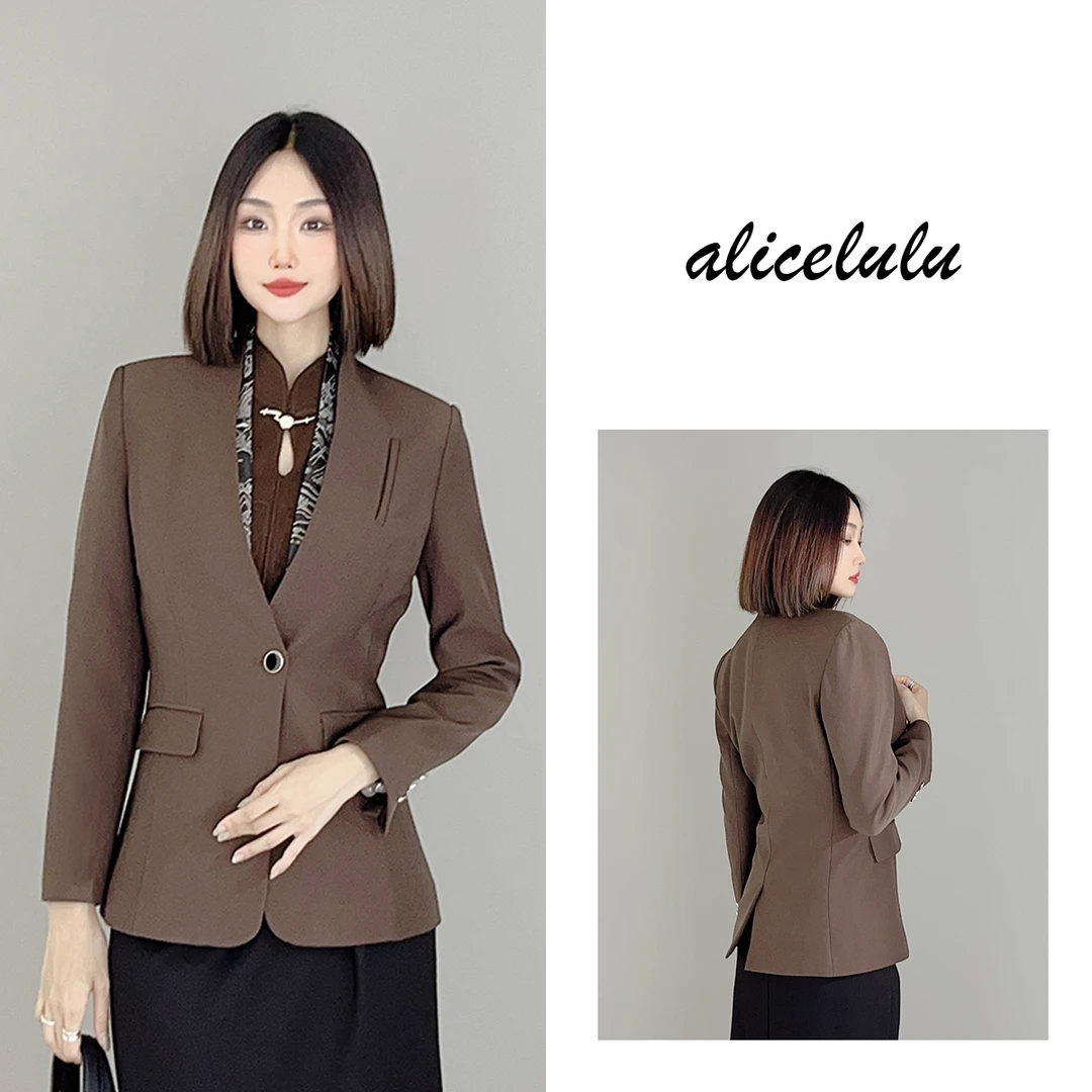 5 ALICE “醇香摩卡”短外套 层次拼接 优雅明线 S2140021A