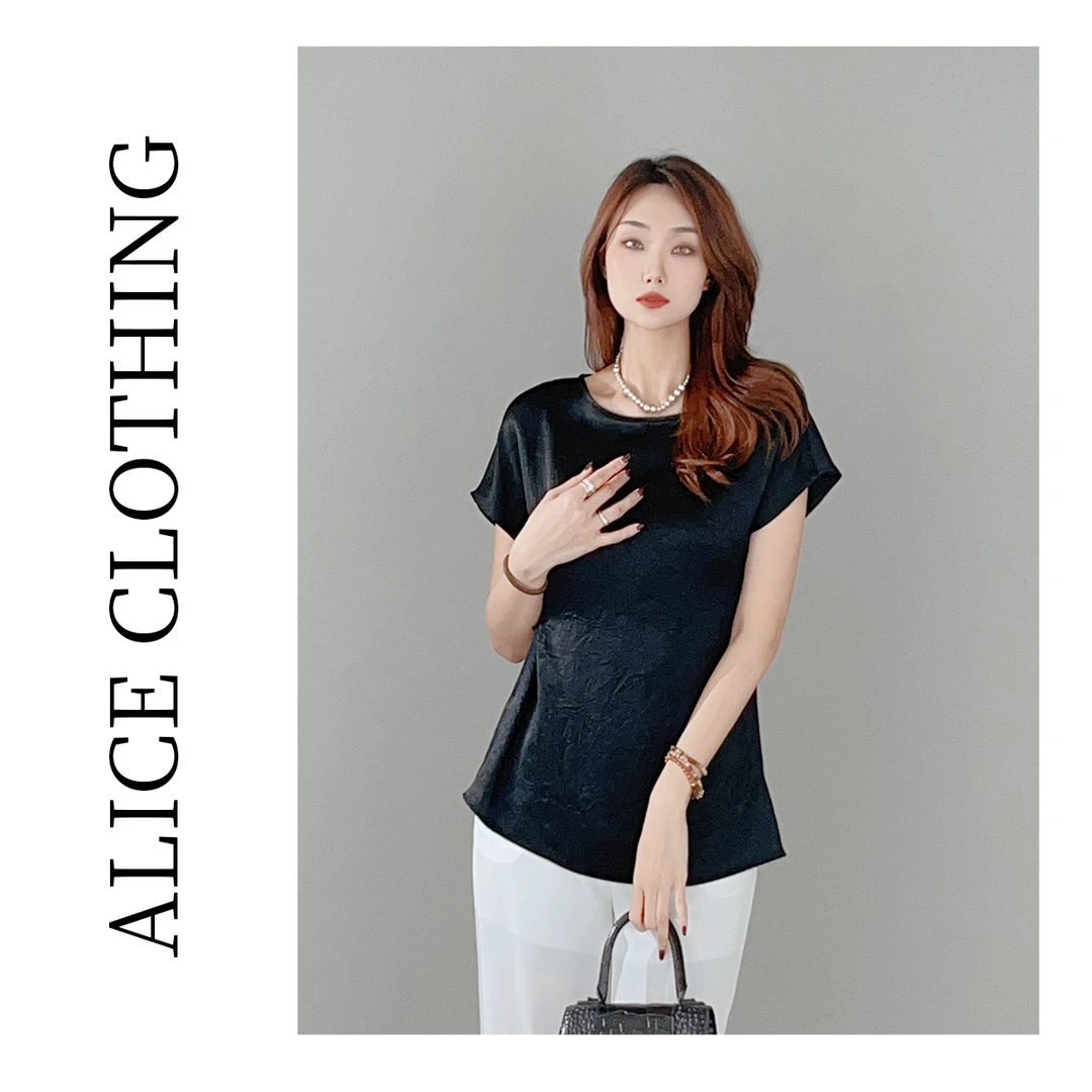 5 ALICE “有闲阶级”醋酸衬衫 显瘦一粒扣 柔滑肌理 280120B