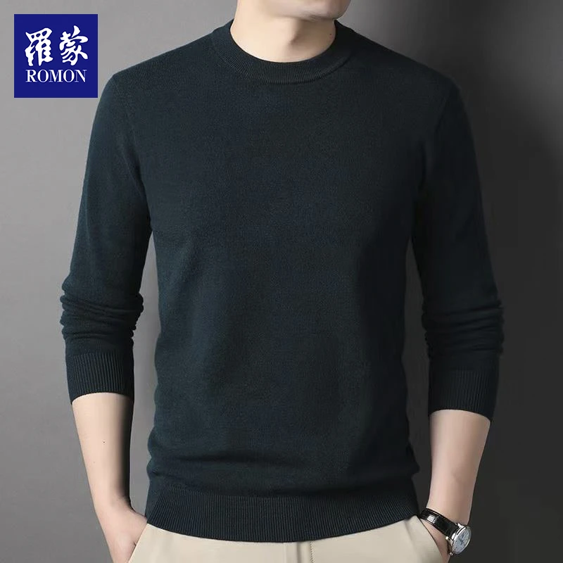 【杨建平专属】罗蒙男款一线成衣净版商务休闲百搭纤绒毛衫MSR31532