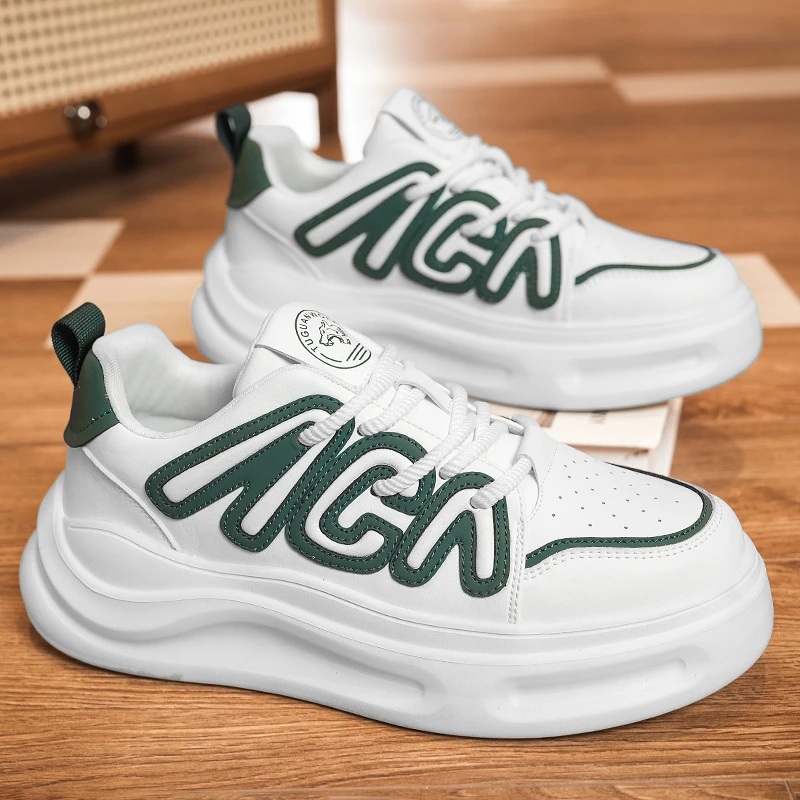 秋季上新爆款2024男鞋时尚百搭休闲鞋软底板鞋厚底青年男士潮鞋子