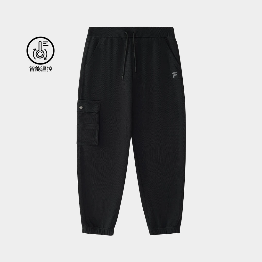 FILA/斐乐潮牌女子舒适弹力潮流运动宽松针织束脚长裤T11W513602