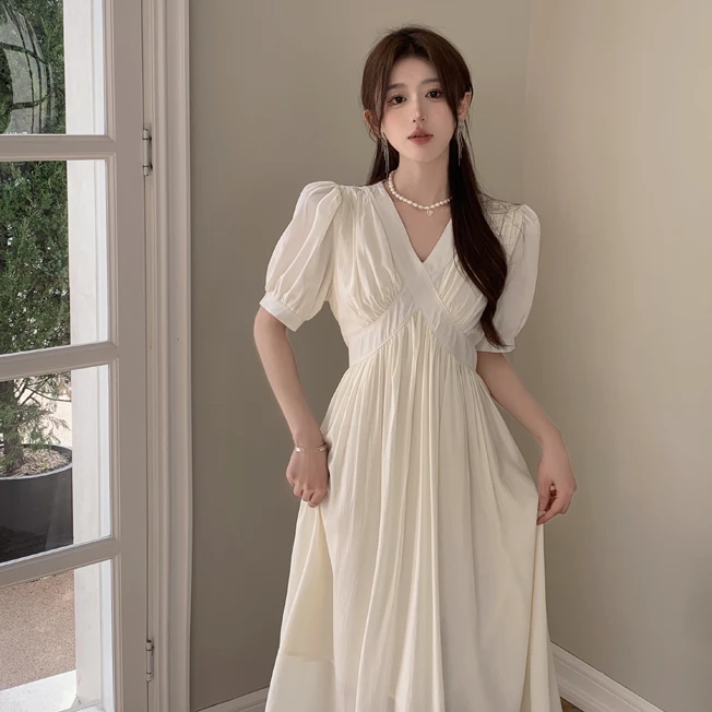 【蕊蕊推荐】孕妇装夏季新款时尚宽松法式中长款V领显瘦孕妇连衣裙