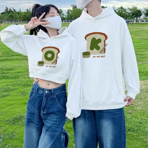 情侣装卫衣2025新款一男一女连帽卫衣冬季宽松潮流高级感情侣卫衣