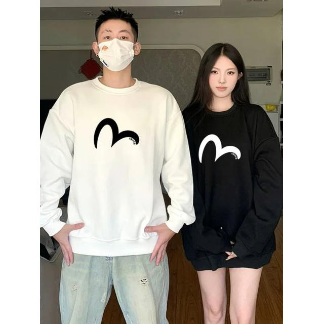 【男女同款】秋冬季卫衣2024新爆款情侣百搭潮牌感男女宽松圆领卫衣