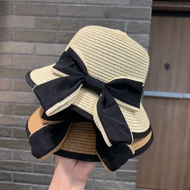 女童防晒帽夏季大帽檐母女款户外出游遮阳凉帽防紫外线儿童草帽潮