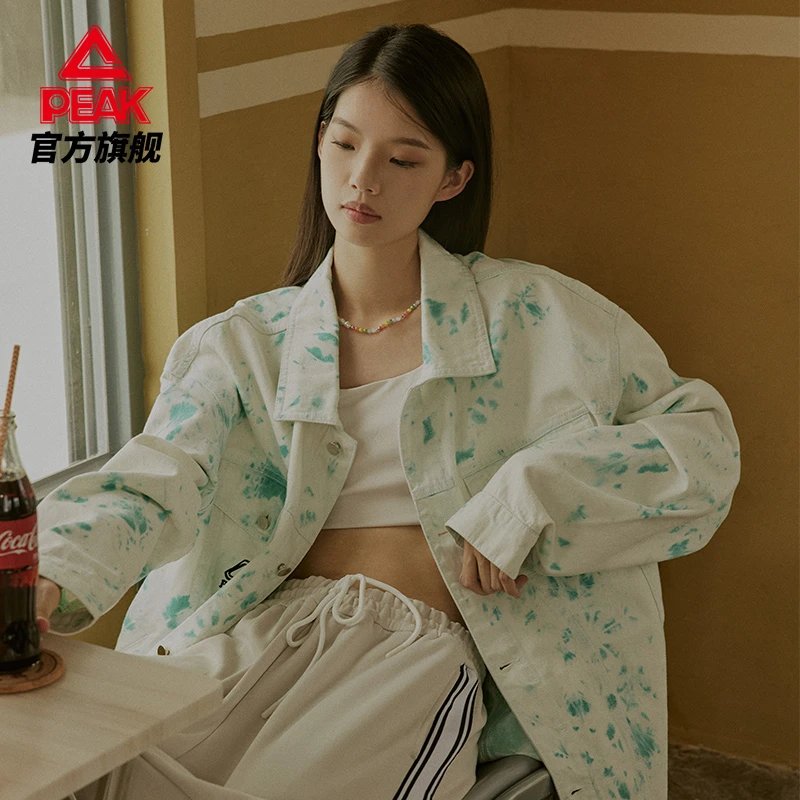 匹克吴磊同款RIGHT系列牛仔外套女秋冬新款情侣宽松外套-DFN23010