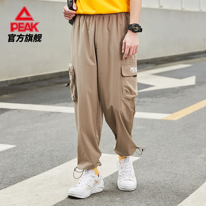 匹克梭织长裤2022夏季新款时尚潮流百搭宽松束脚运动裤-DF322141