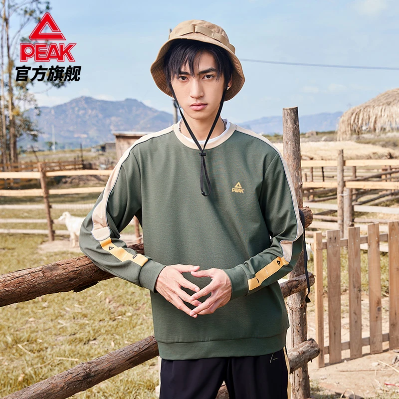 匹克圆领卫衣男时尚运动上衣百搭休闲宽松潮流套头衫-DF613011