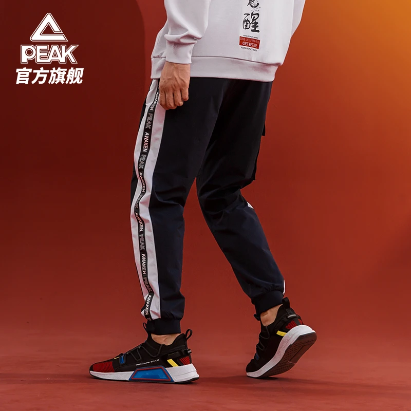 匹克撞色长裤男觉醒系列裤子休闲裤男士休闲拼接运动裤-DF303041