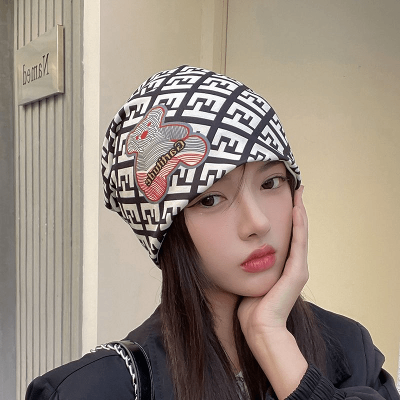 秋冬薄款坐月子月子帽堆堆帽子防风保暖时尚显脸小套头帽情侣帽