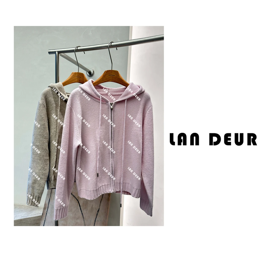 JIUJIU【松弛漫旅】时尚百搭简约连帽抽绳针织衫0906-30048