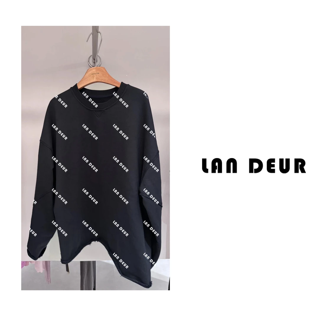 JIUJIU【美院新生】藏蓝色毛边拼接上衣秋冬新款加厚卫衣0914-20329