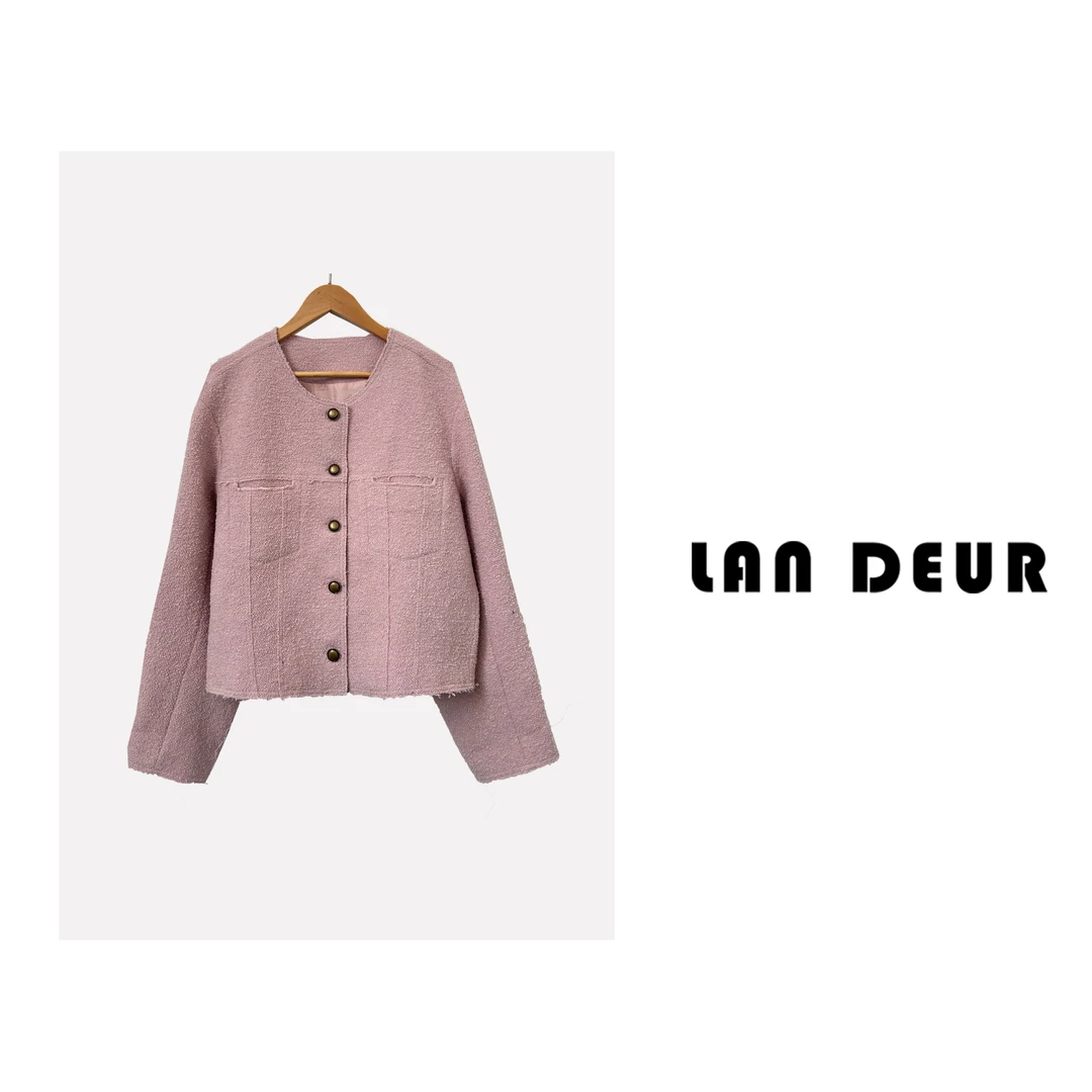 KEKE【栖息山谷】纯色小香风短外套气质时尚小众百搭上衣女