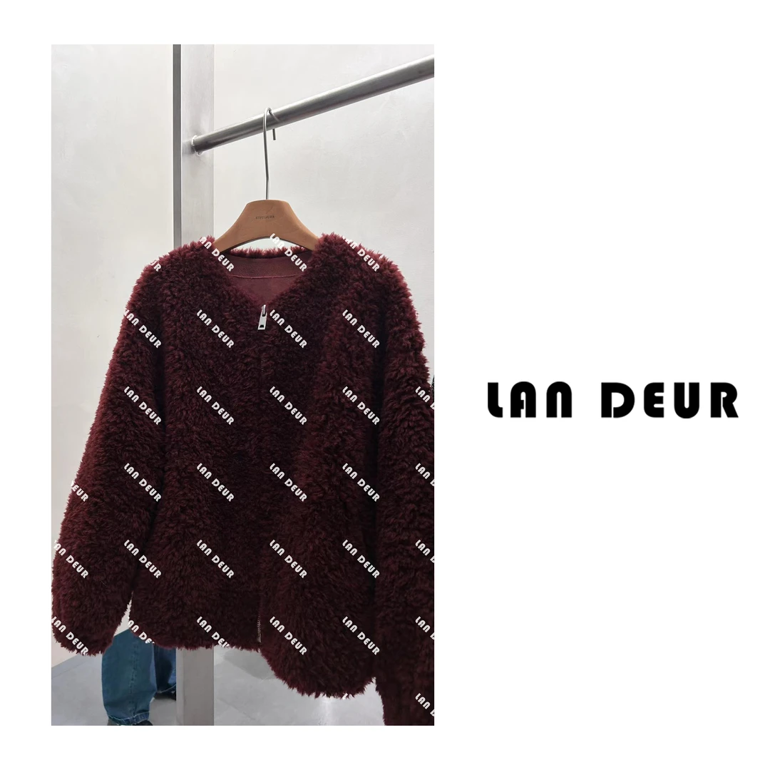 JIUJIU【吹吹晚风】100羊毛舒适百搭圆领毛毛外套0921-10348