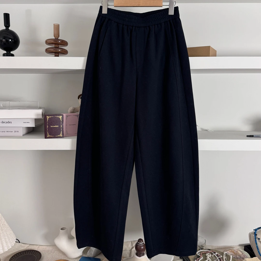 JIUJIU【复古补给站】羊毛加厚不加绒显瘦松紧腰休闲裤1002-40025