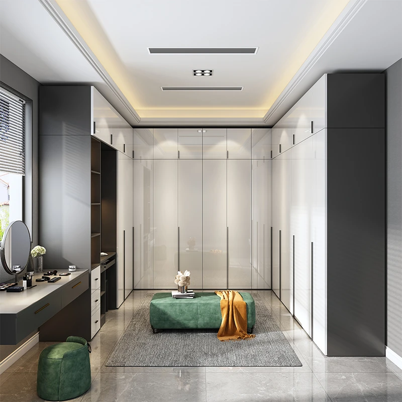 L型转角衣柜90度现代烤漆衣帽间家用卧室成品收纳柜子轻奢大衣橱