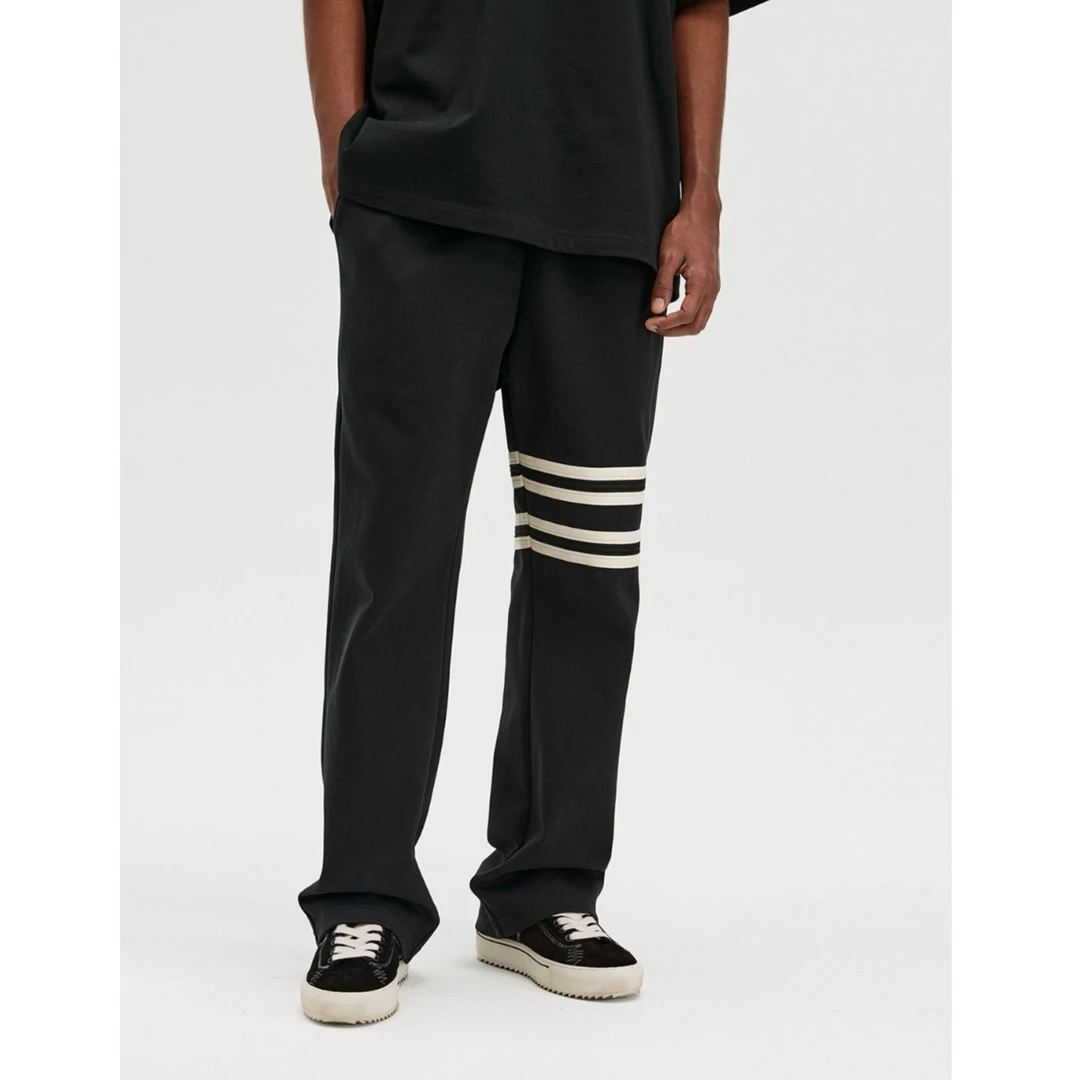 RASS条纹织带直筒卫裤 美式高街春夏宽松国潮牌百搭休闲长裤男女