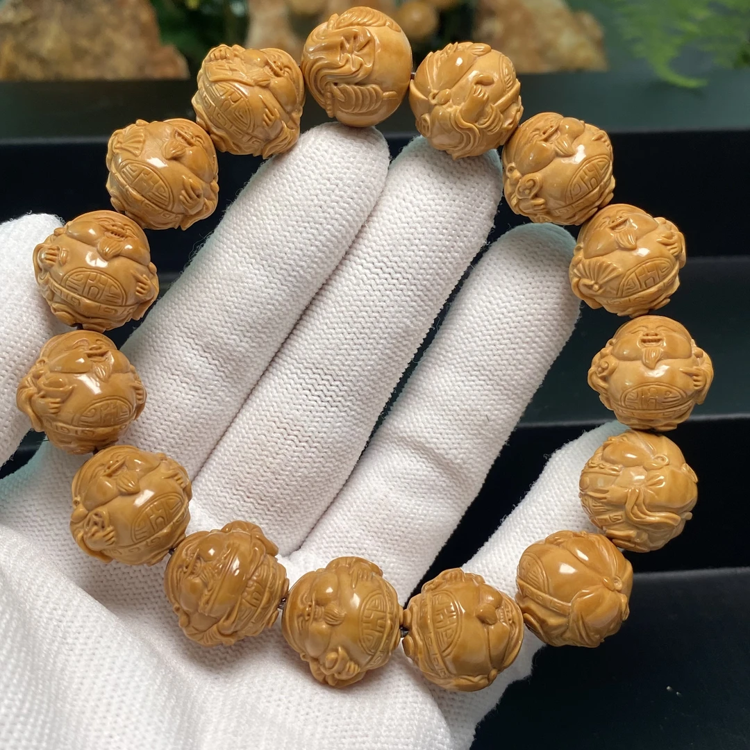 【站地财神1.6大尺寸】猴头核桃雕刻精品核雕手工文玩手串610