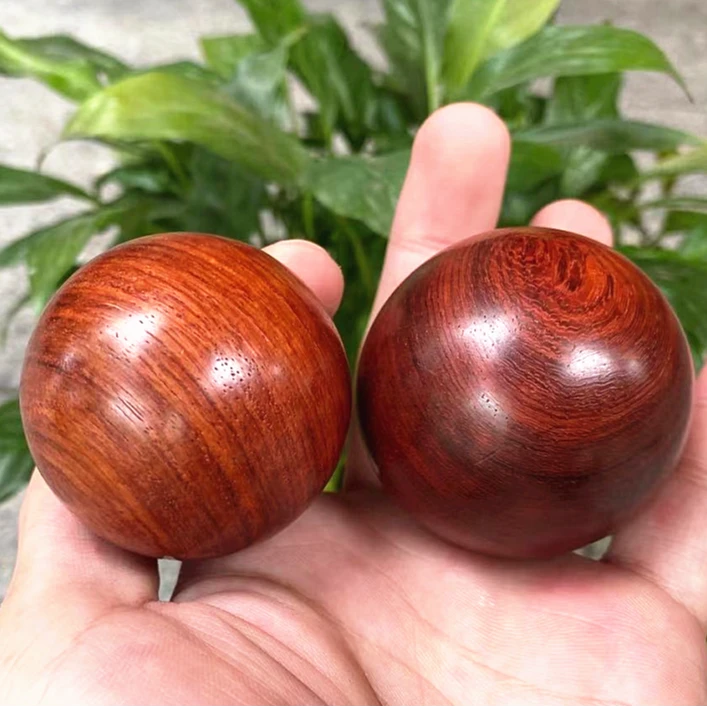 花梨木手球 木雕手球 实木手球摆件 5cm