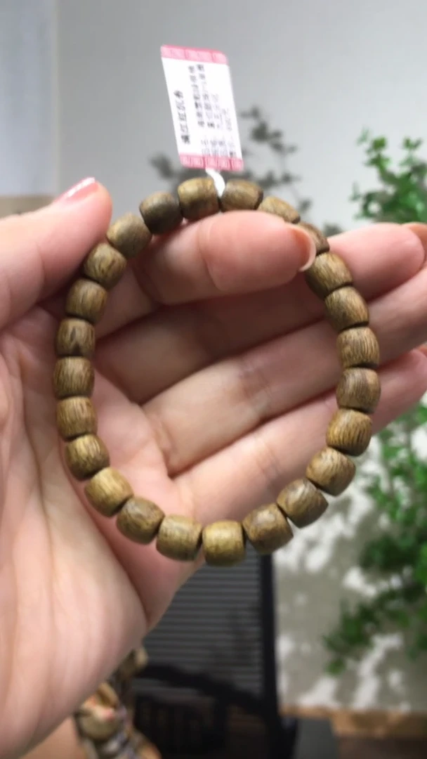 【闪购商品】沉香手串沉香手串7*8直切竖纹鼓珠单圈/od41