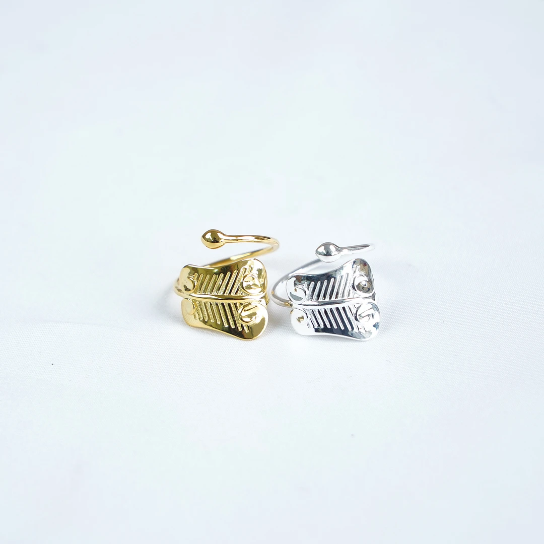 合金戒指 【弟弟家】-金银两色芭蕉扇戒指-芭蕉扇