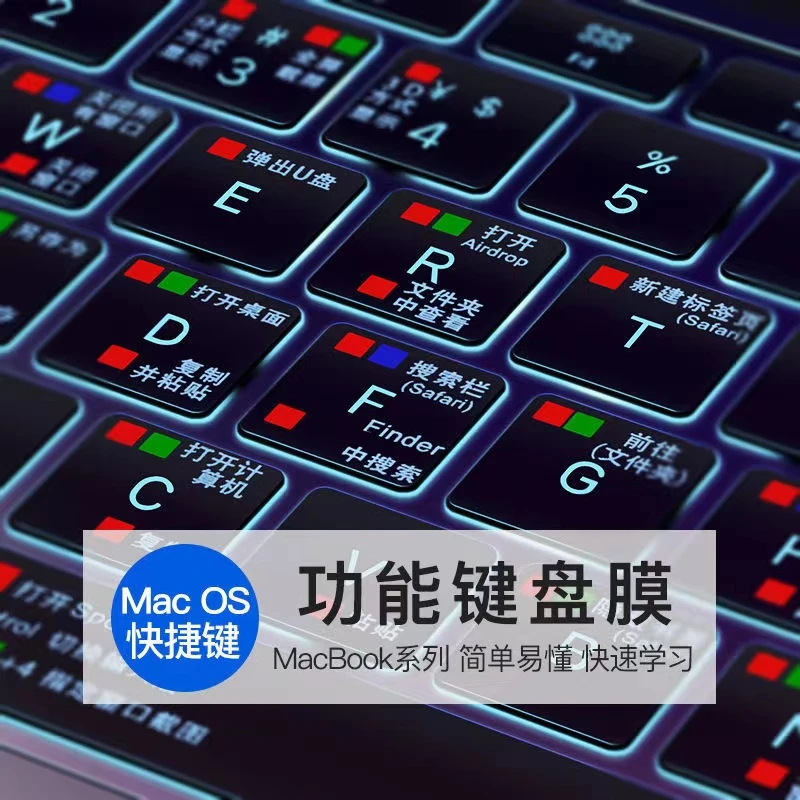 适用苹果macbookPro14键盘膜笔记本电脑Air13.3寸os快捷键保护膜