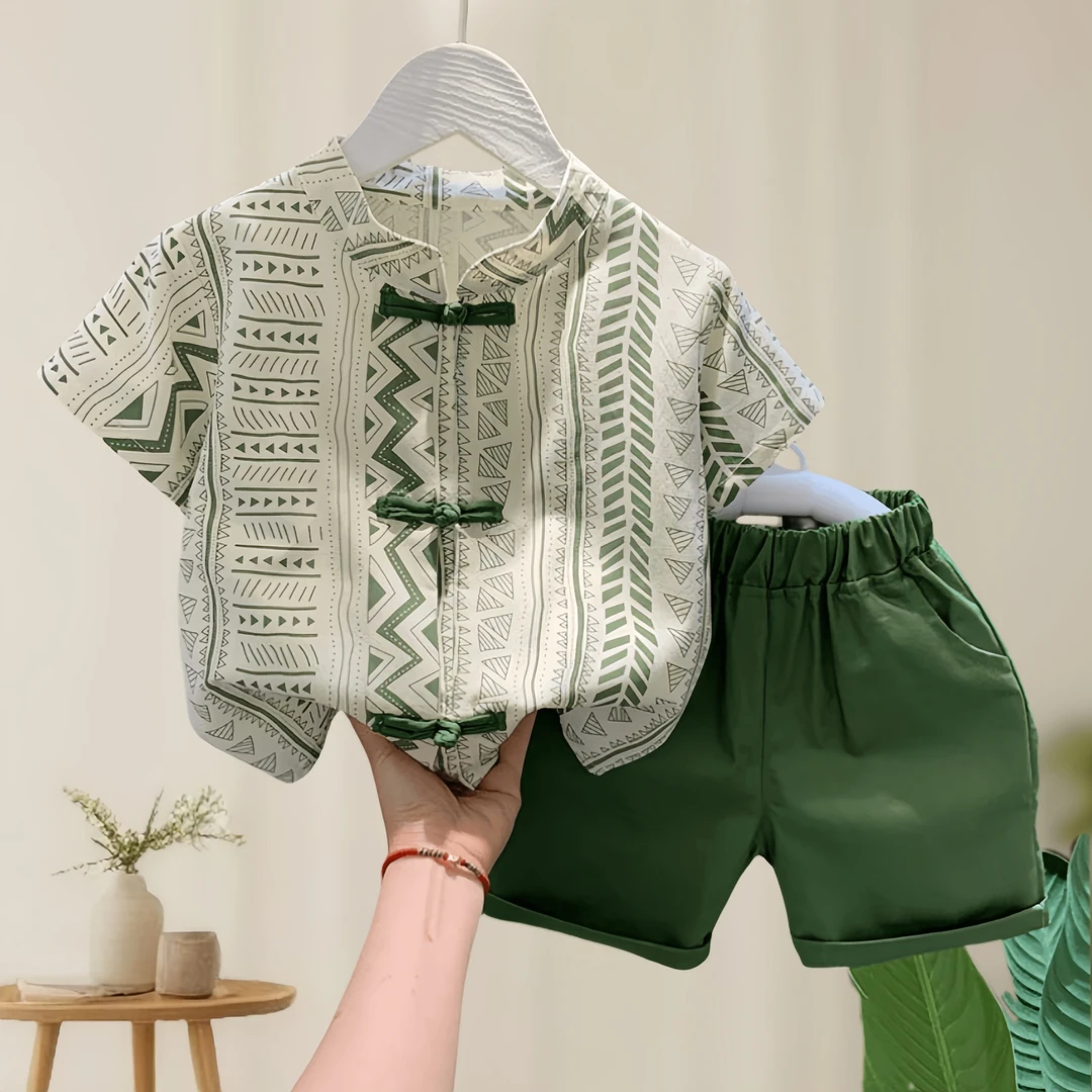 男童夏装新中式新款儿童古风汉服国潮宝宝夏薄款短袖衣服开心一夏