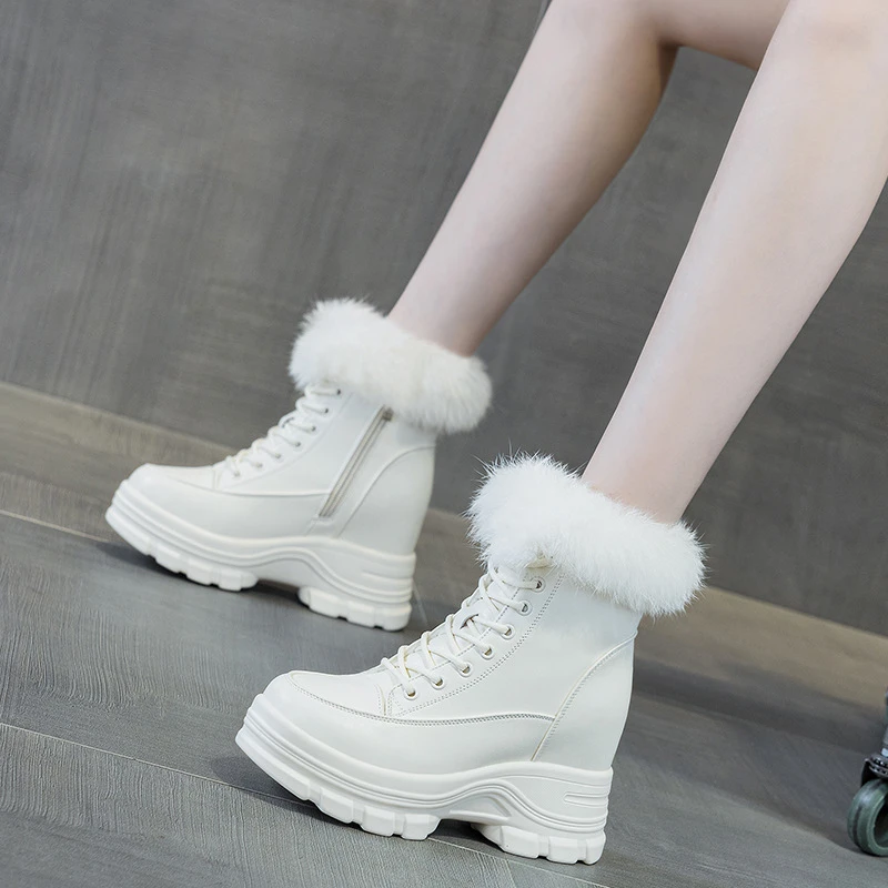 【增高9CM】雪地靴女2025年女鞋新款厚底小个子棉鞋女靴子秋冬百搭