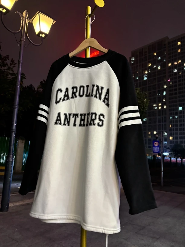 中长加绒圆领卫衣