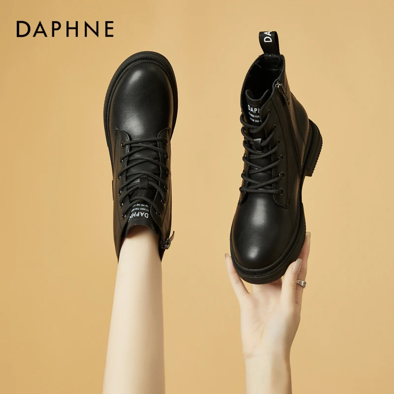 Daphne/达芙妮高档马丁靴女冬季2025款式百搭时尚洋气 爆款小短靴