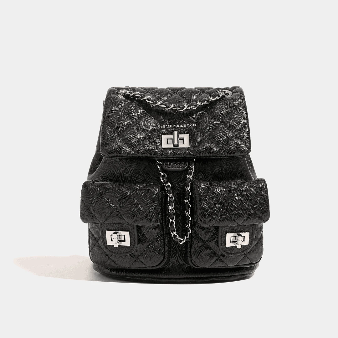 CLEVER爱丁堡之旅双肩包包女时尚轻奢小众高级感菱格小背包