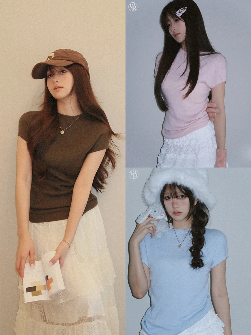 vuillard【漫画T】韩版显瘦针织纯色修身百搭巨好穿毛衣外穿上衣