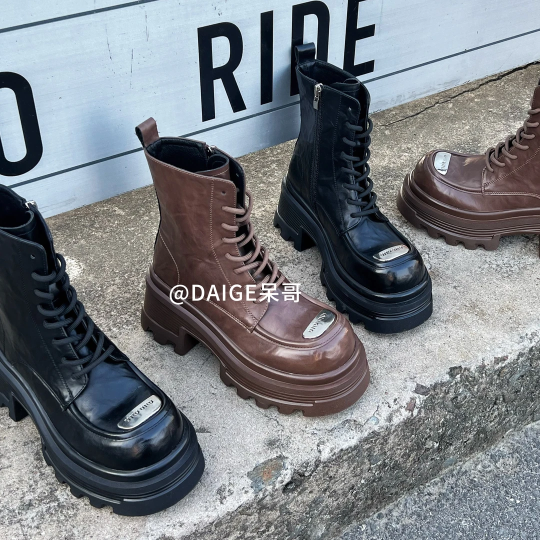 【码头】（跟高7cm）2024女款时尚百搭马丁靴*W0123