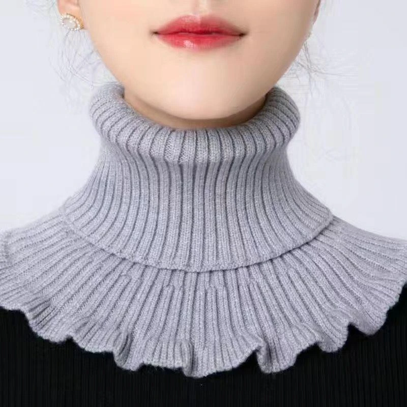 围脖女套头秋冬季保暖脖套护颈椎百搭装饰假领子针织高领毛线衣领