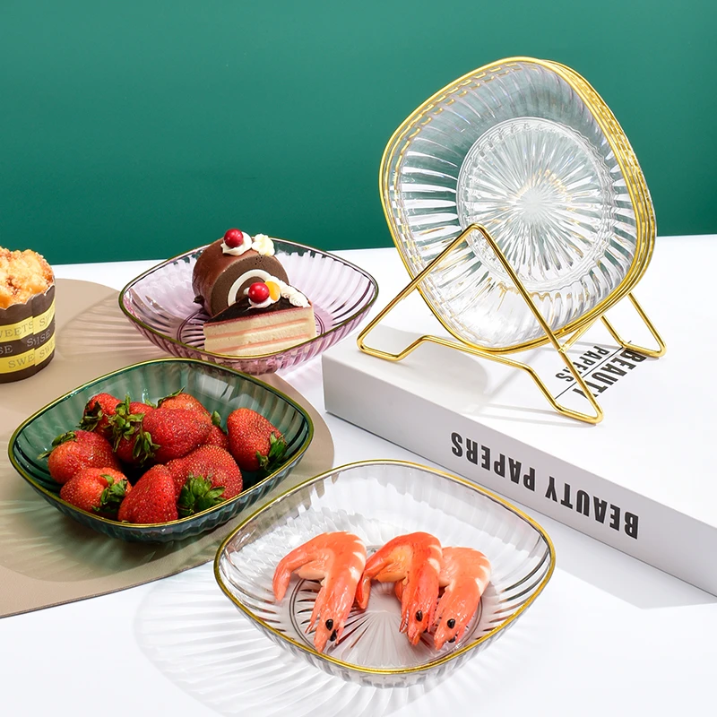 吐骨头盘碟家用轻奢北欧水果小零食塑料骨碟零食盘干果盘子小碟子