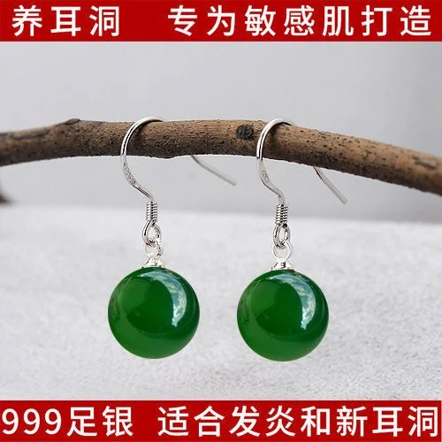 足银耳饰 s999足银短款天然妈妈百搭秋冬气质耳环女纯银防过敏