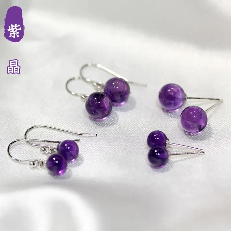 纯银紫晶耳饰女纯气质原创紫色流苏通勤高级轻奢抗过敏简约时尚