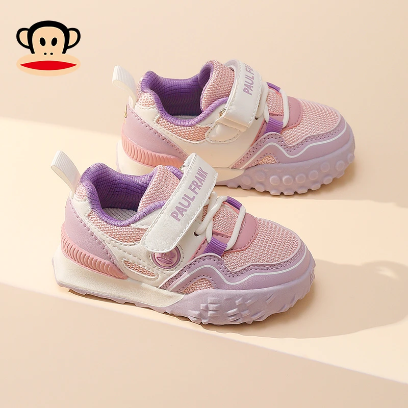 大嘴猴女宝宝老爹鞋2024春秋款软底防滑粘扣女童3-5岁机能鞋小童