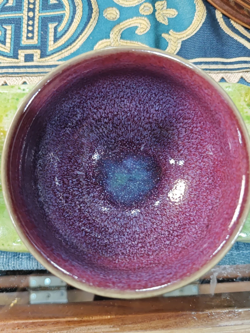 钧瓷煤烧铜红窑变杯晋晓红款