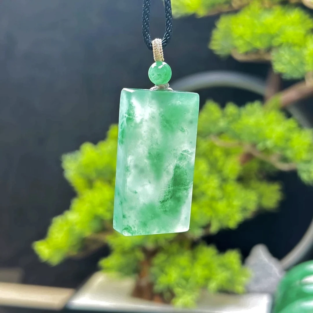 【展示链接勿拍】天然A货玉石高冰飘花无事牌