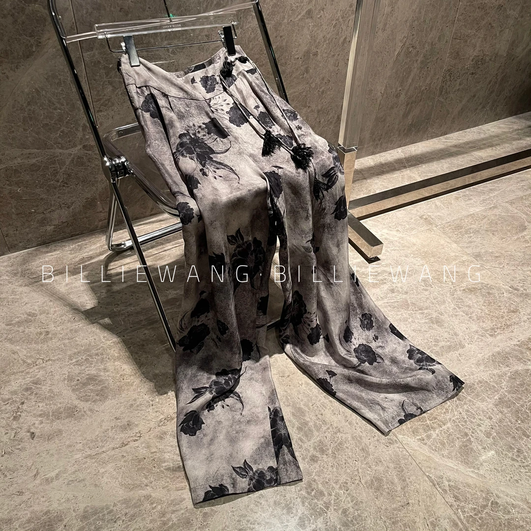 BW独立设计师高定系列｜黑暗晕染立体花朵流苏直筒裤