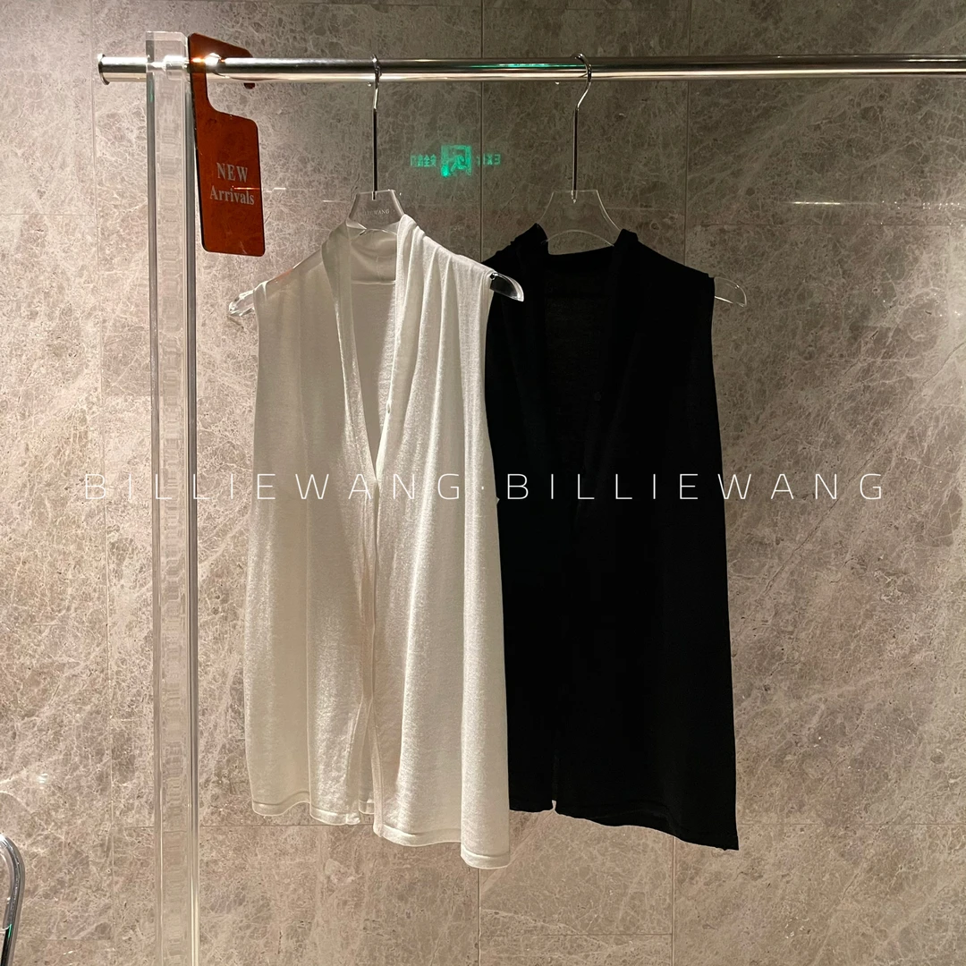 BW小众设计师定制系列｜极简老钱风V领轻薄针织背心