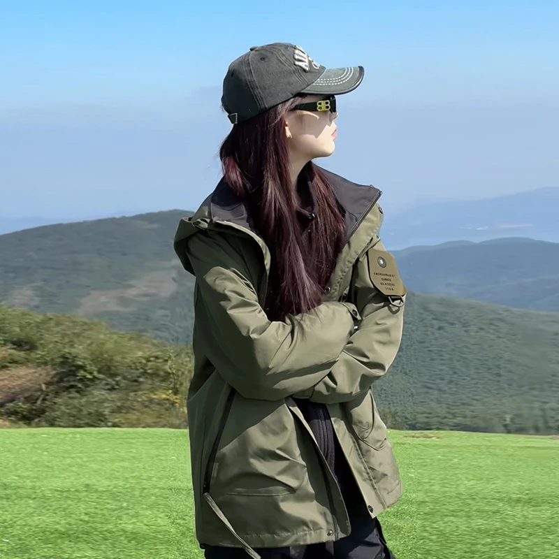 HFJY秋冬季外套男女同款2025新款三合一冲锋衣可拆卸加绒加厚内胆